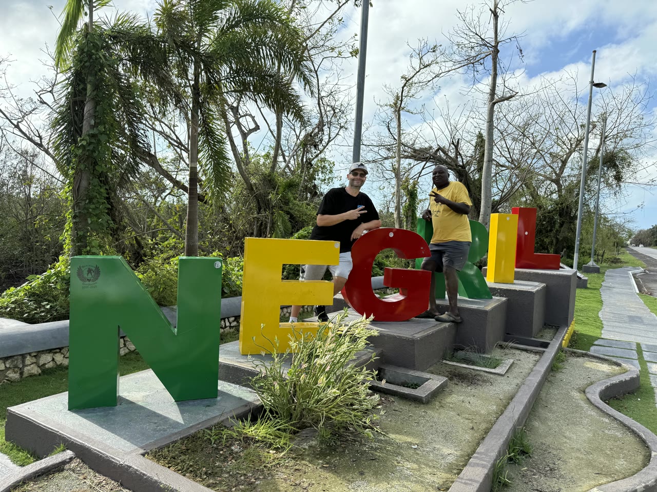 Tom in Negril, Jamaica, during One World Nourishment's relief trip after Hurricane Melissa